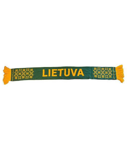 Megztas šalikas LIETUVA su lietuviškais raštais